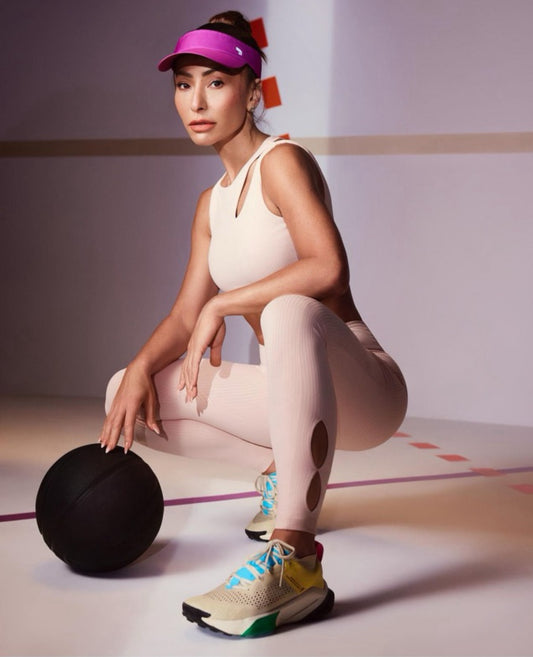 Ribbed leggings with side slits