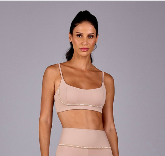 Thin-strap top with custom elastic band