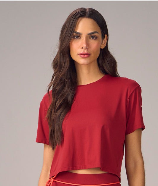 Cut-Out Back Printed T-Shirt