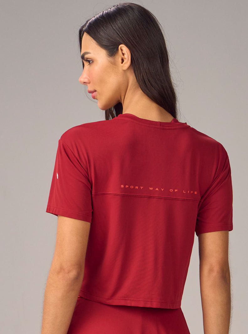 Cut-Out Back Printed T-Shirt