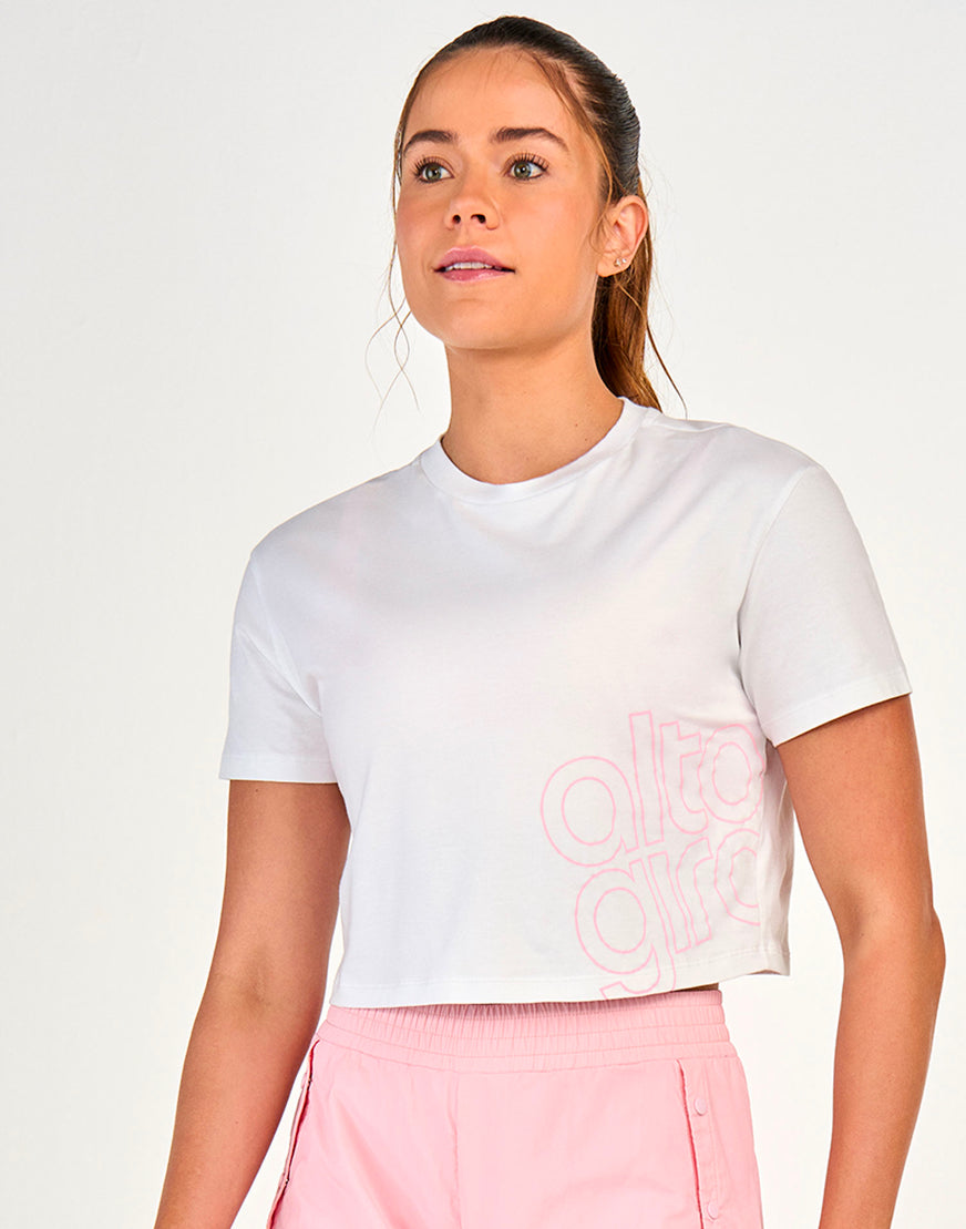 Cropped cotton t-shirt