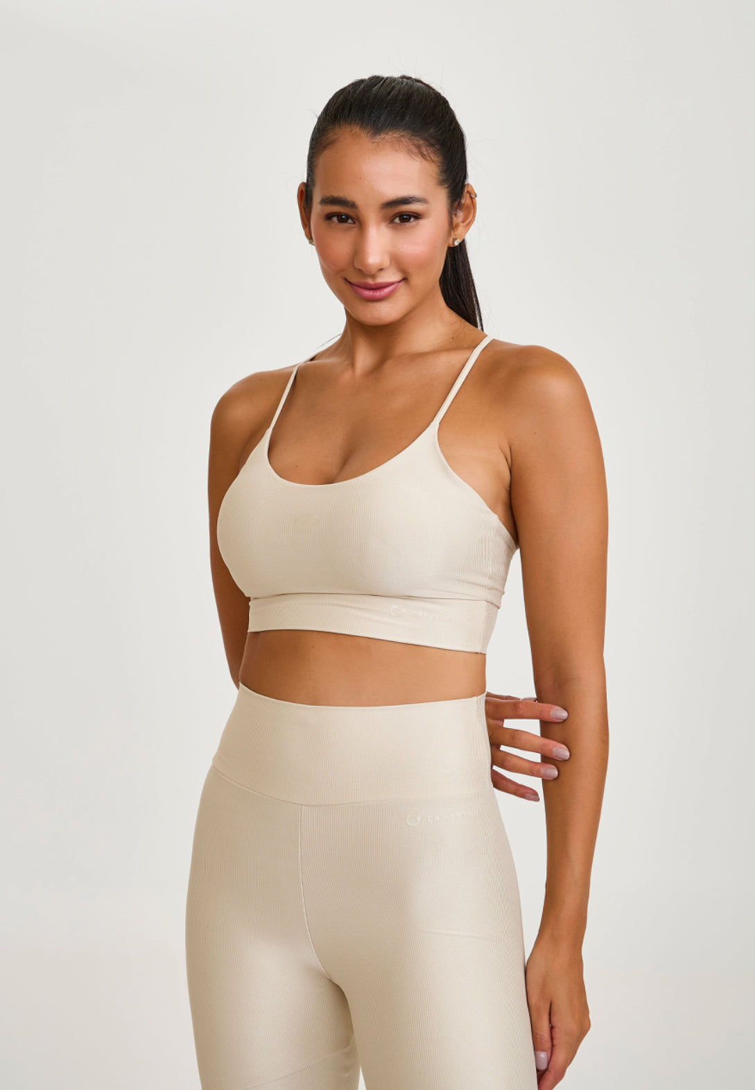 Essential ribbed top with crossed straps