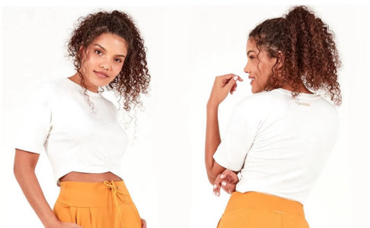 T-shirt radiosa cropped franzido