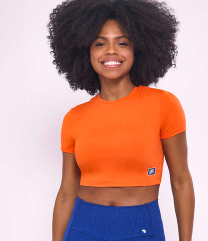 Cropped t-shirt with back detail